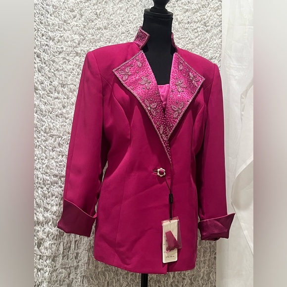 Milano ORCHID BEADED EMBELLISHED Statement JACKET, SPECIAL OCCASION, SIZE 16 - Picture 6 of 13